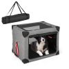 M/L 3-Door Dog Crate with Removable Pad and Metal Frame