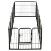 Dog Playpen 8 Panels Steel 31.5"x23.6" Black