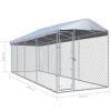 Outdoor Dog Kennel with Roof 299"x75.6"x88.6"