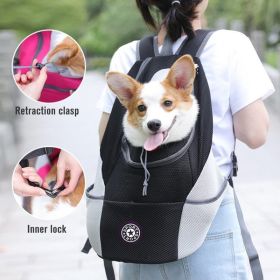 Pet Dog Carrier Bag Carrier For Dogs Backpack Out Double Shoulder Portable Travel Backpack Outdoor Dog Carrier Bag Travel Set (Color: Blue, size: L for 10-13kg)