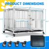 Large Dog Crate, High Anxiety Indestructible Stainless Steel Dog Kennel with Lockable Wheels, Double Door and Sturdy Locks, Extra Large XL XXL Heavy D