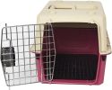 Plastic Cat & Dog Carrier Cage with Chrome Door Portable Pet Box Airline Approved, Medium, Blue/Red