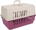 Plastic Cat & Dog Carrier Cage with Chrome Door Portable Pet Box Airline Approved, Medium, Blue/Red