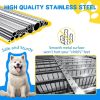 Large Dog Crate, High Anxiety Indestructible Stainless Steel Dog Kennel with Lockable Wheels, Double Door and Sturdy Locks, Extra Large XL XXL Heavy D